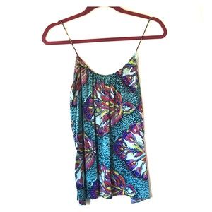 Tucker NYC Blue Coral Printed Silk Camisole